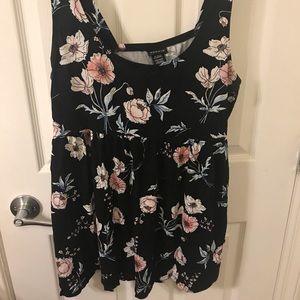 Black/blue/rose floral top